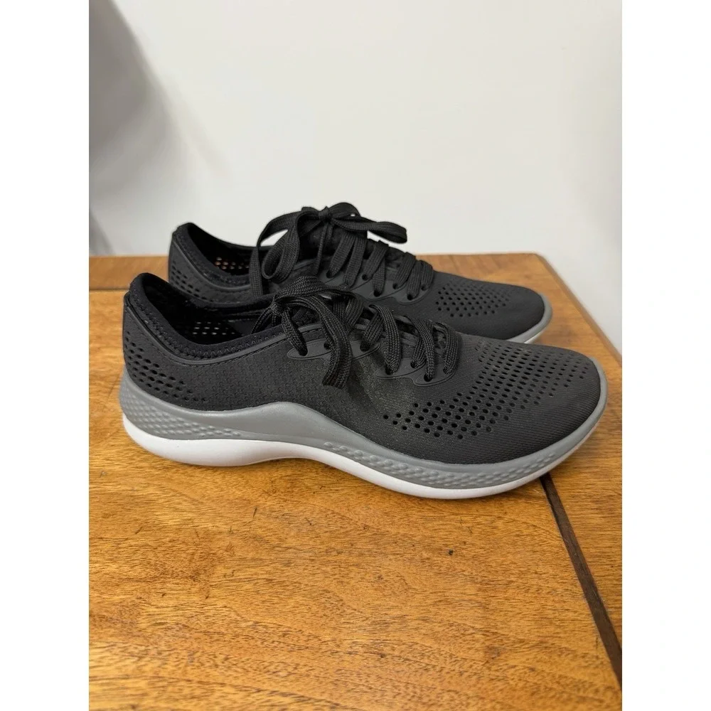 Crocs LiteRide 360 Pacer Athletic Sneakers Women's Black Lace-Up Shoes Size 7